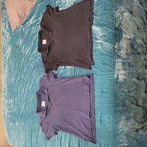 2 American Eagle Polos Navy and Black Size L